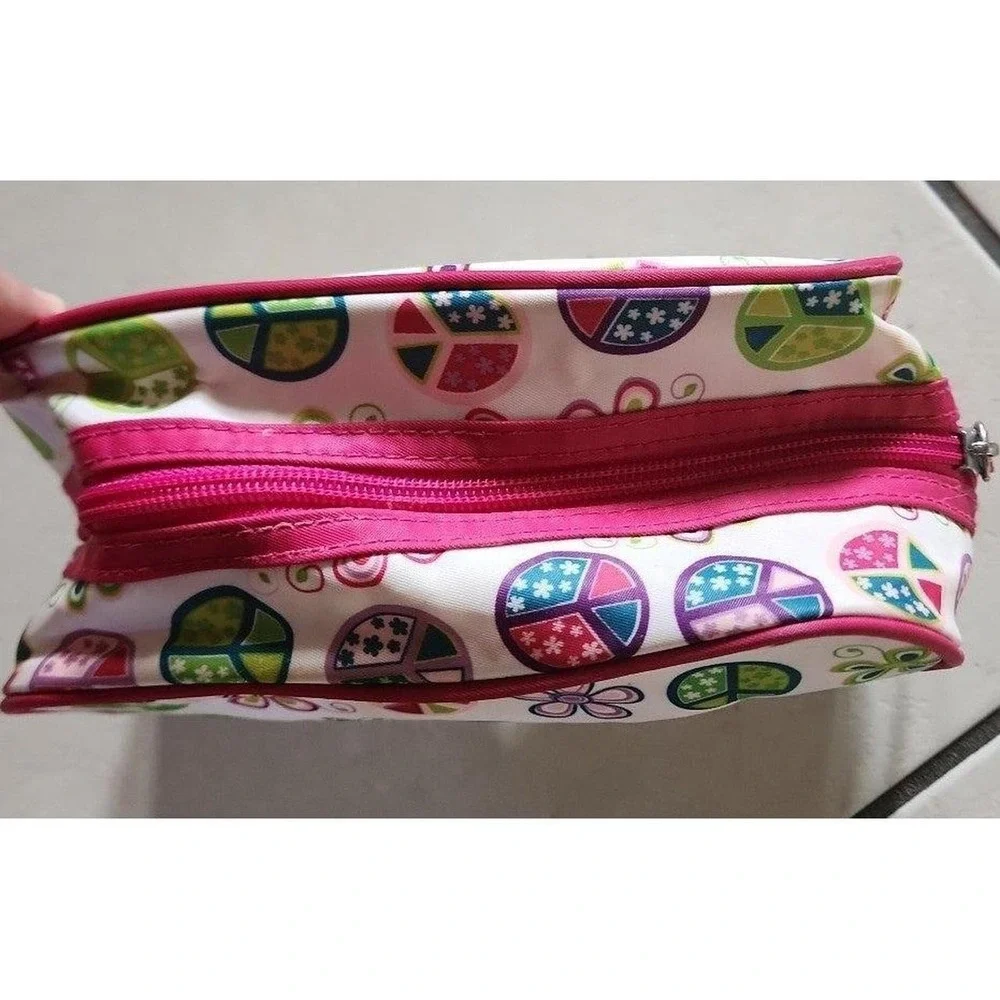 Floral/Peace Sign Makeup Bag